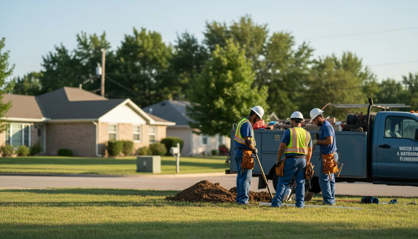 Residential water line and bathroom plumbing service in Gratiot, OH